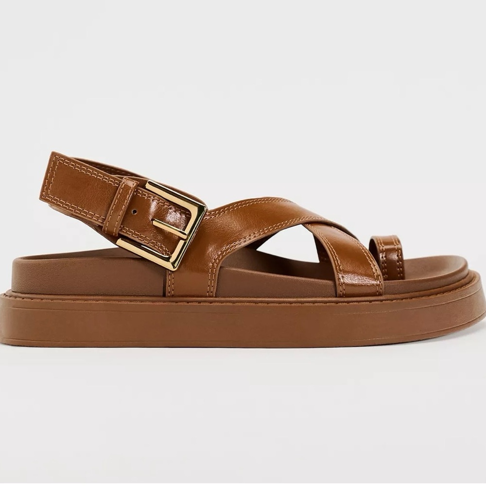 Zara Cross Strap Flat Sandals